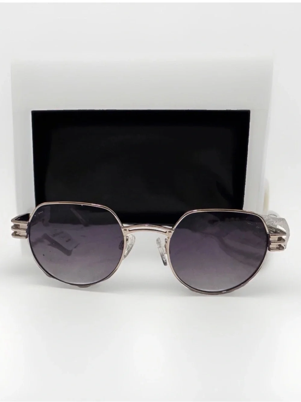 Carolina Lemke Berlin CL3319-03 Women’s Round Silver Metal Sunglasses Gray